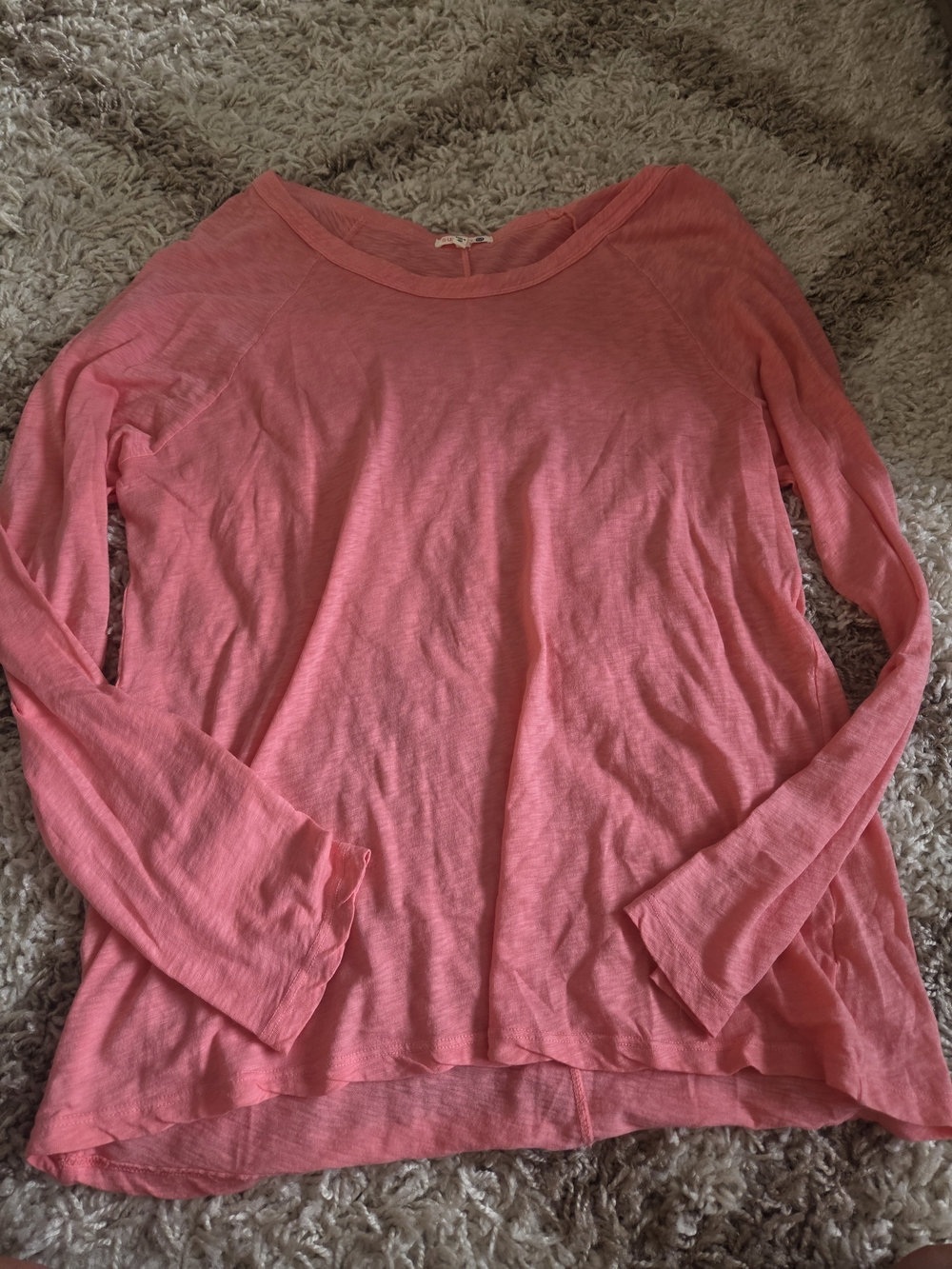 Sundry Coral Pink Long-Sleeve Lightweight Tee